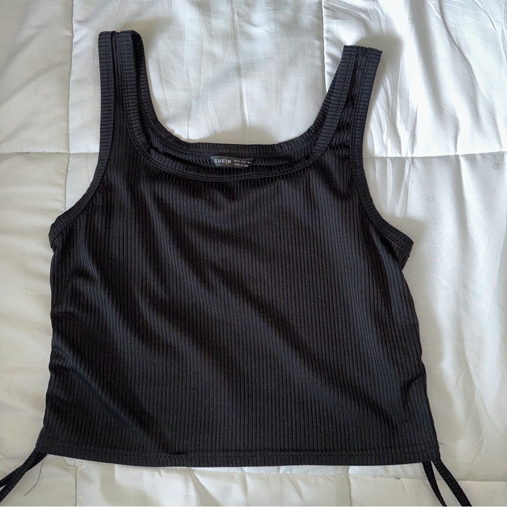 Shein black bathing suit topper/cover - side ties size Large